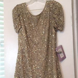 Jessica Simpson Champagne Sequined Dress
